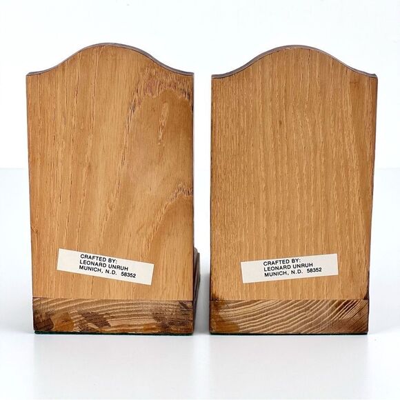 Vintage LEONARD UNRUH Raggedy Ann And Teddy Bear Ceramic And Wood Bookends - Picture 6 of 10